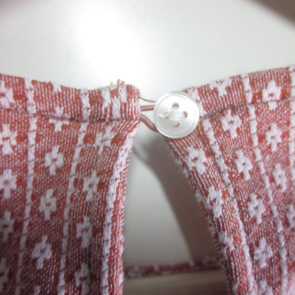 Madewell Womens Size XS Floral Jacquard Puff-Sleeve Keyhole Top Blouse 34" Bust - Picture 7 of 14